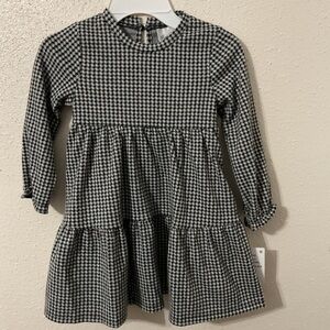 Rare Editions Girls Black and White Small Check Knit Dress Size 5 NWT SO SOFT